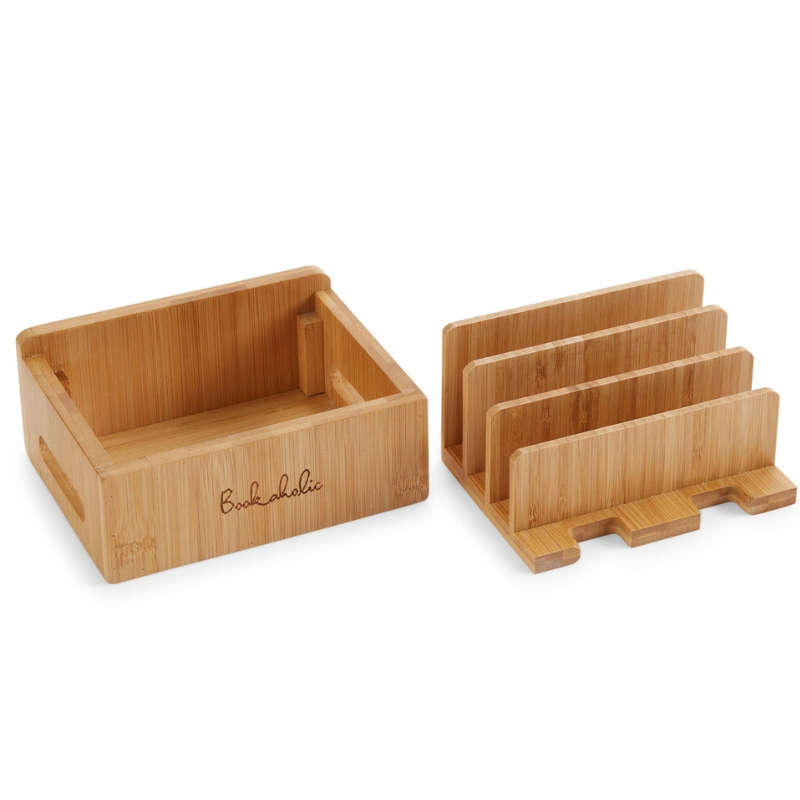 Smart Hub Gear Bamboo Charging Station Cord Organizer 6.5in