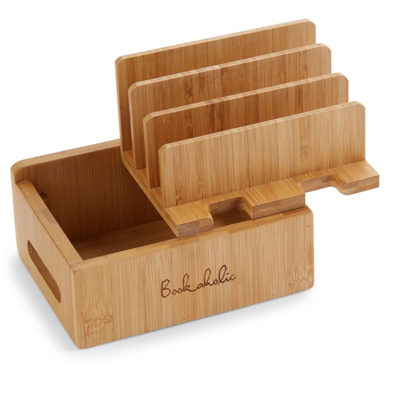 Smart Hub Gear Bamboo Charging Station Cord Organizer 6.5in