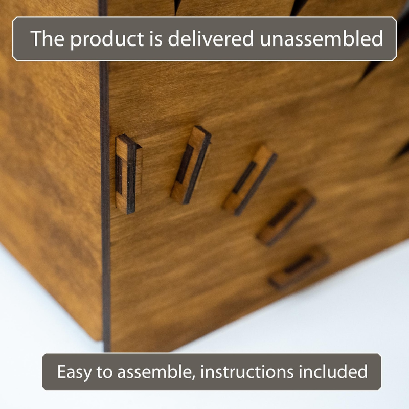 Smart Hub Gear Wooden Desk Organizer for Documents and Office Supplies