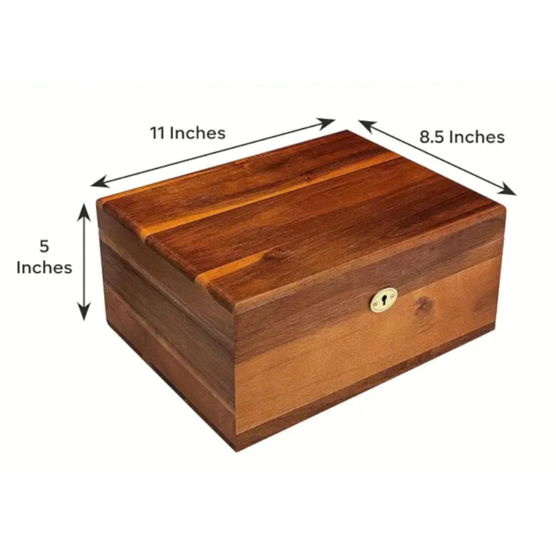 Smart Hub Gear Acacia Wood Locking Charging Station 11in